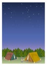 Outdoor camping frame with lanthanum - Night Forest image